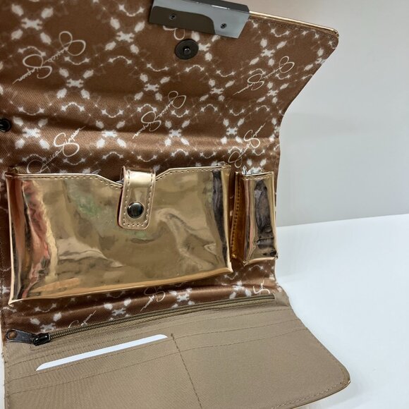 Jessica Simpson Zoe Wristlet / Clutch in Moscow Mule Gold - NWT - Picture 7 of 8